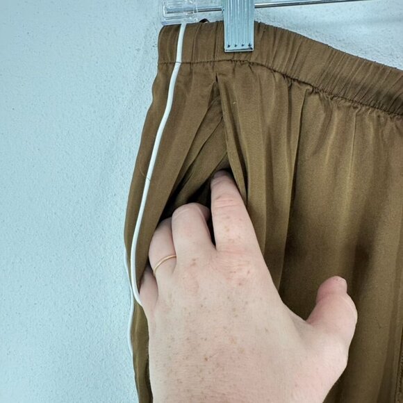 Brown Women's Track Pants with White Stripe - Picture 7 of 10